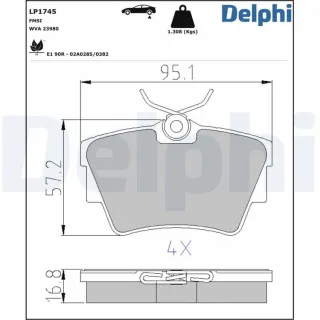 Delphi Bremsbel?ge hinten Fiat Nissan Opel Renault VW