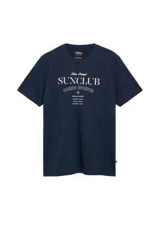 s.Oliver Red Label - T-Shirt mit Print blau - Gr. - S