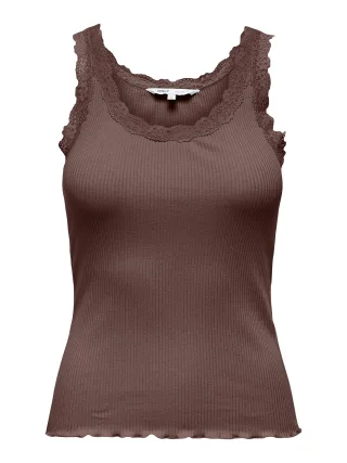 ONLY - ONLSARA SHARAI TANK TOP JRS NOOS Shaved Chocolate - Gr. - M