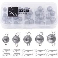 Zite Angelgewicht Cheburashka Jigkopf-Set 6-14g - 30 Stück in Box Bleikugeln