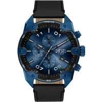 Diesel Chronograph Spiked DZ4703, Quarzuhr, Armbanduhr, Herrenuhr, Lederarmband, analog, Tag