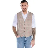 emilio adani Anzugweste Herren Sakkoweste mit Karo-Muster, Beige