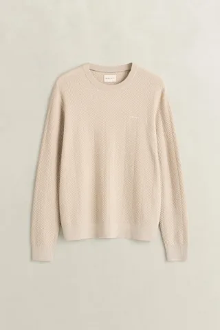 GANT - Strukturierter Herringbone Pullover clay beige - Gr. - M
