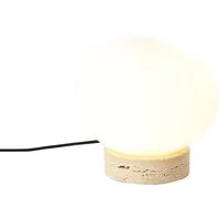 Qazqa Tischleuchte Sally, ohne Leuchtmittel, Warmweiß, QAZQA Tisch­leuchte, e27, Beige, Stein/Beton, Japandi