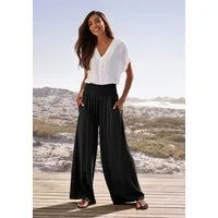 French Connection Leinenhose mit gerafftem Bund, weite Palazzohose für den Sommer