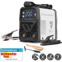 STAHLWERK Inverterschweißgerät ARC 200 MD Digital Inverter E Hand Schweißgerät 200 A MMA Lift TIG, Packung}, 6-tlg., Einzelgerät, E-Hand, Lift-TIG Inverter mit 200 Ampere, Digital-Display, IGBT