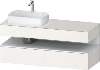 Duravit Qatego Konsolenwaschtischunterbau wandhängend Weiß Supermatt 1400x550x600 mm - QA47650188400 QA4765018840010