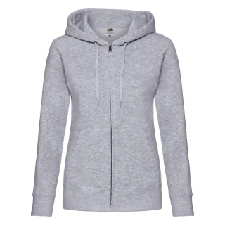 Fruit of the Loom - "Premium" Sweatjacke mit Kapuze für Damen (Grau meliert)