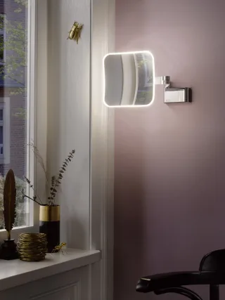 emco LED-Kosmetikspiegel evo, 2-armig, 5-fach, eckig, Direktanschluss, 2 Schalter, 109513350 109513350