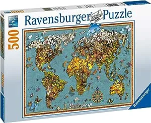 Ravensburger Puzzle 15043 - Antike Schmetterling-Weltkarte [500 Teile]