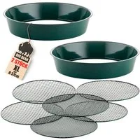BigDean Gartensieb Metall fein bis grob inkl. 3 austauschbarer Siebeinsätze Erdsieb, Metall, (Set, 2-St., Gartensieb), Dreierlei Einsätze, Vielseitig Einsetzbar, Robustes Marterial