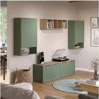 Vicco Wohnwand Wido, Grün/Sonoma, 5 Teile, (5-St)