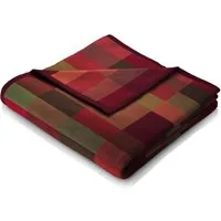 Wohndecke Color Squares red, rot-bunt karierte Decke in 150x200, Baumwoll-Mix, Biederlack, Made in Germany