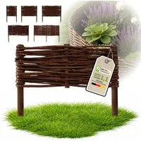 Floranica Weidenzaun Beeteinfassung Beetbegrenzung aus Weide Steckzaun, (1-St., (L:H) 30 x 10 cm), Rasenkante aus Weidengeflecht Beetzaun Weidenzaun Beetumrandung