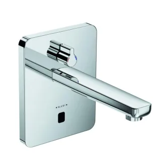 Kludi Zenta elektronische Waschtischarmatur 3850005 chrom, soft-edge Rosette, Ausladung 190 mm