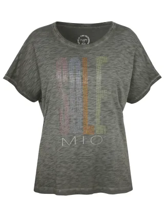 VIA APPIA DUE - T-Shirt Rundhals 1/2 Arm Motiv dunkelkhaki multicol - Gr. - 44
