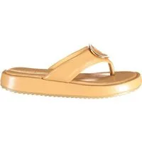 Laura Biagiotti Zehentrenner Elegante Damensandalen Beige mit Logo und