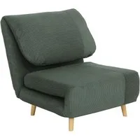 HOMCOM Sessel Verstellbar Klappmatratze Gästebett (Schlafsessel, 1-St., Schlafsofa), für Wohnzimmer, Schlafzimmer, Grün