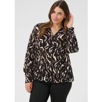 KAFFE Curve Langarmbluse Langarm-Bluse KCdiana Große Größen