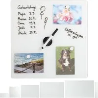 relaxdays Magnettafel Glas-Magnetboard Weiß, (1-tlg), 40 x 40 cm