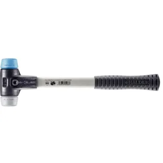 HALDER SIMPLEX - Schonhammer mit verstärktem Tempergussgehäuse und Fiberglasstiel, TPE-soft/TPE-mid - 3713.030