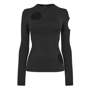 Off White - "Meteor" Oberteil für Damen, Langärmlig (Schwarz)