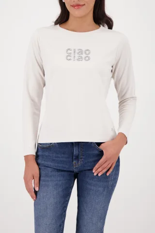 monari - Sweatshirt mit Schriftzug pearl - Gr. - 40