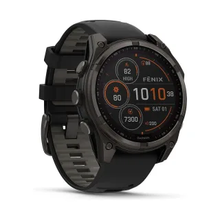 Garmin Smartwatch Fenix 8 - 47 mm Solar Sapphire Graphit Carbongrau Titan DLC 010-02906-11