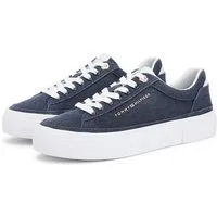 Tommy Hilfiger TH FOXING PLATFORM WASHED CANVAS Plateausneaker Freizeitschuh, Halbschuh, Schnürschuh im angesagten Jeans-Look