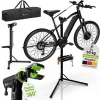 Juskys Fahrrad-Montageständer, bis 50 kg, E-Bike geeignet, klappbar, höhenverstellbar, 360° drehbar