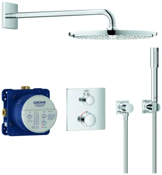 GROHE UP-Duschsystem Grohtherm 34730 mit FMS eck./SmartBox/Kopfb./Brauseset chrom, 34730000 34730000