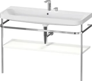 Duravit Happy D.2 Plus c-shaped Set mit Metallkonsole Weiß Seidenmatt 1175x490x850 mm - HP4839E36360 HP4839E36360000