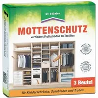 Dr. Stähler Insektenfalle Effektiver Mottenschutz: Duftbeutel gegen Fraßschäden an Kleidung, Fraßlöchern in Textilien und Wäsche, Mottenabwehr, 3er Set
