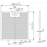 NEG Metallfettfilter NEG Fett-Filter FF17-10 für NEG3660WH Dunstabzugsh, Zubehör für NEG3660WH