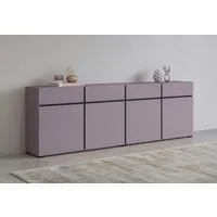 OTTO home Sideboard Cross,Breite 225 cm, moderne grifflose Kommode,4 Türen/4 Schubkästen, Schubladenschrank mit viel Stauraum, Einlegeböden verstellbar