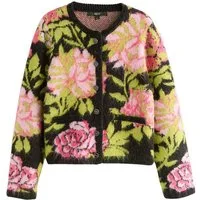 Next Strickjacke Angeraute Strickjacke mit Blumenmuster (1-tlg)