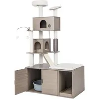 COSTWAY Kratzbaum, Katzentoilette Sisal mit Rampe