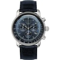 ZEPPELIN Chronograph 100 Jahre 7680-3, Quarzuhr, Armbanduhr, Herrenuhr, Made in Germany, Lederarmband