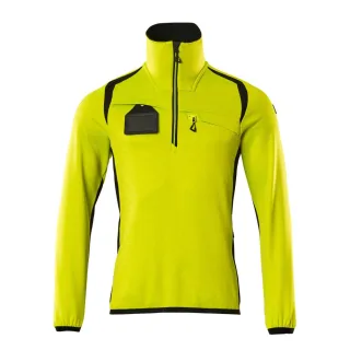 MASCOT Herren Fleecepullover mit kurzem Reißverschluss ACCELERATE SAFE Hi-vis Gelb / Schwarz S - 19303-316-1709-S