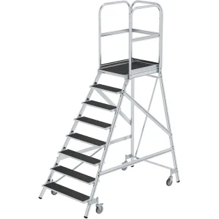 Munk Podesttreppe eins. begehbar mit Federrollen Korundbeschichtung R13 - 054108