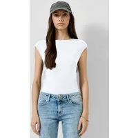 QS Kurzarmshirt T-Shirt Schmales T-Shirt mit Raffung