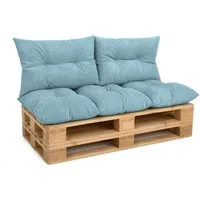 Amilian Palettenkissen Palettenauflagen Set 3-tlg., 120x80 cm + 2x 40x60 cm, für Palettenmöbel, Balkon, Terrasse und Wohnbereich