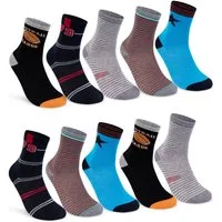 sockenkauf24 Socken 10 Paar Kindersocken für Jungen lang Kinder Socken mit weichem Bund
