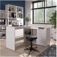 Vicco Schreibtisch Noira, Weiß, 135 x 77 cm mit Schublade (1-St)