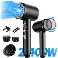 ibettertec Haartrockner Föhn,Haartrockner Ionen mit Diffusor-Konzentrator-Düse, 2400W, 2400 W, Turbo-Ultra-Leise-Motor, föhn 4-in-1, Mit Heiß- und Kaltzyklus, 4, Heiz&2 Geschwindigkeitsstufen, mit Schnelle Aufheizung