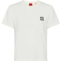 HUGO Pyjamaoberteil aus Stretch-Jersey mit Logo-Artwork, Rundhals, regular fit
