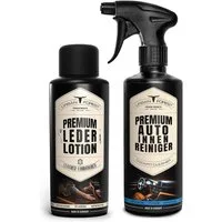 URBAN FOREST Autopflege Set Leder Lotion für Auto Lederpflege + Auto Innenraum Auto-Reinigungsmittel (2-St. Autopflege Set 2x500ml Auto Lederpflege + Auto Innenraum Reiniger)