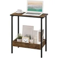 Woltu Beistelltisch (1-St), mit 2 Ablagen, Couchtisch mit Stauraum 50x55x25cm