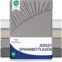 Pataya Spannbettlaken Jersey Bettlaken, bis zu 25cm Höhe, (1 Stück), Premium, Rundumgummi, atmungsaktiv, hautfreundlich