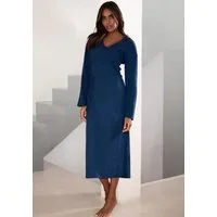 LASCANA Strickkleid Lounge-/ Rippkleid mit weiten Ärmeln und Taillenband, Loungewear